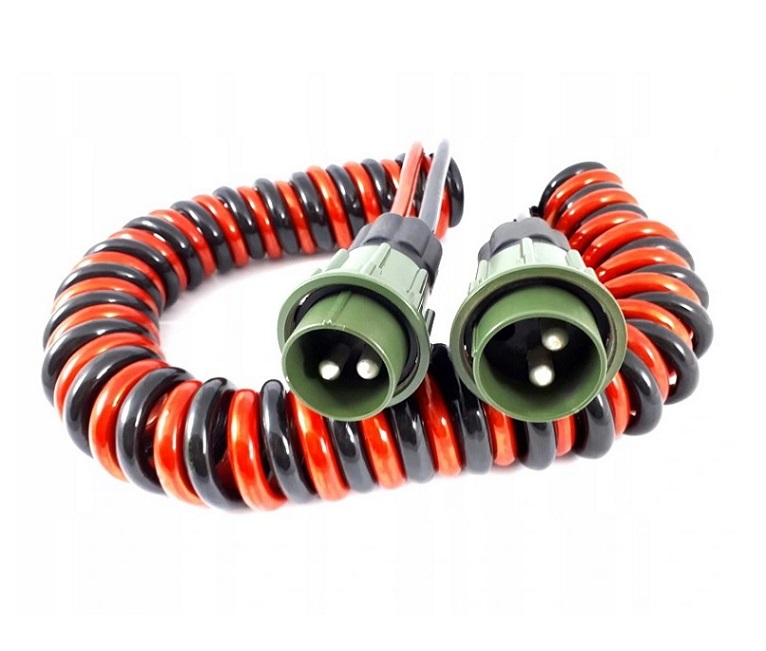 Kabel propojovací spirálový 2-pin 24V, 300A, 4m/35mm2 "NATO"