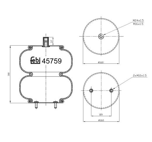 Vlnovec pérování VOLVO FH, FH4, FM, FM4, RVI Premium II TR/PR, Magnum DXi12/13,