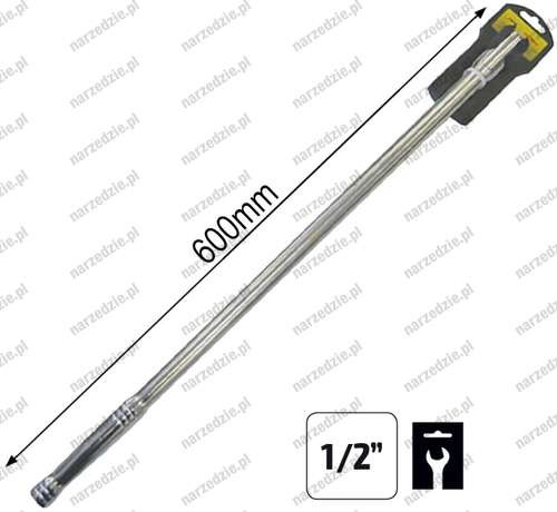 Trhák kloubový prodloužený 1/2" 600mm, s otočnou hlavou 180°