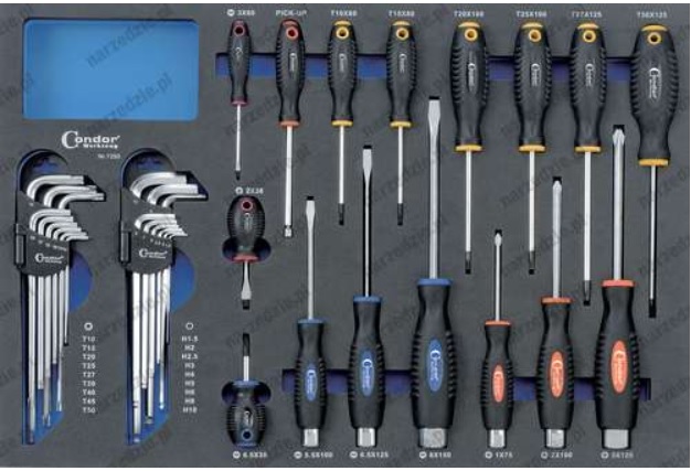 Sada nářadí do vozíku - šroubováky, úhlové klíče TORX, 34 ks 