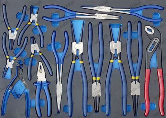 Sada nářadí do vozíku - kleště dílenské 15 ks