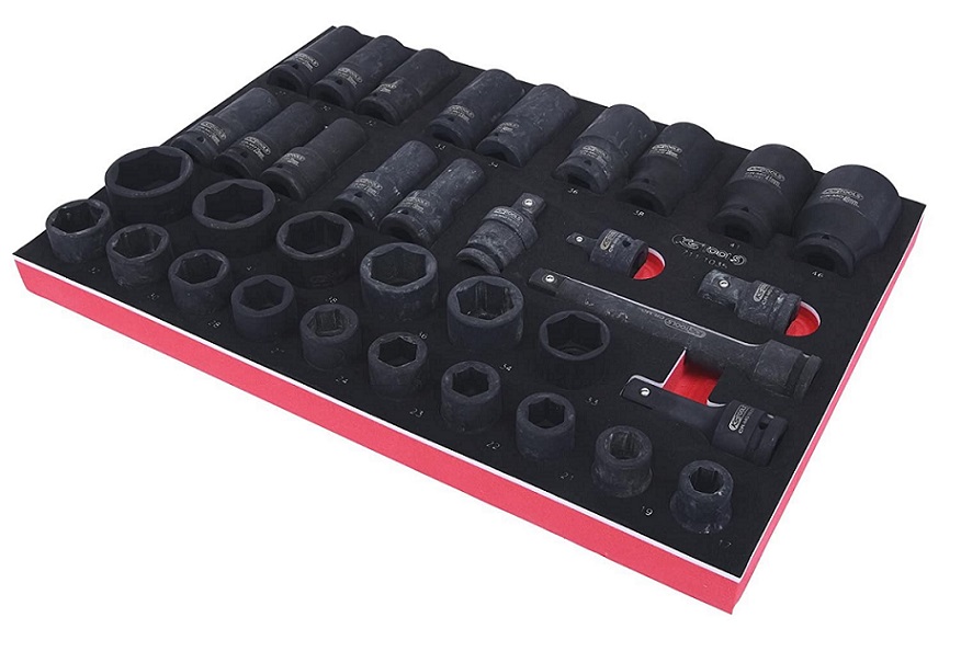 Sada nářadí do vozíku - hlavice úderová 3/4" 8-46mm, 35 ks