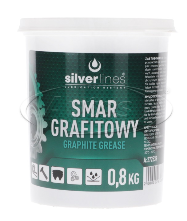 Mazivo plastické SILVERLINES Grafit / listové pera,řetězy,ozubené převody/, 0,8 kg