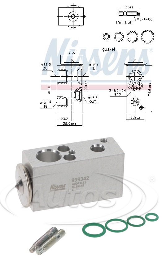 Ventil expanzní klimatizace IVECO Daily IV/V/VI, FIAT 500 C, Panda, CHRYSLER Ypsilon