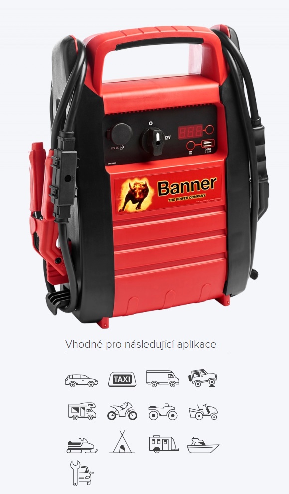 Zdroj startovací pomocný 12V 900A Banner Power Booster PB 12