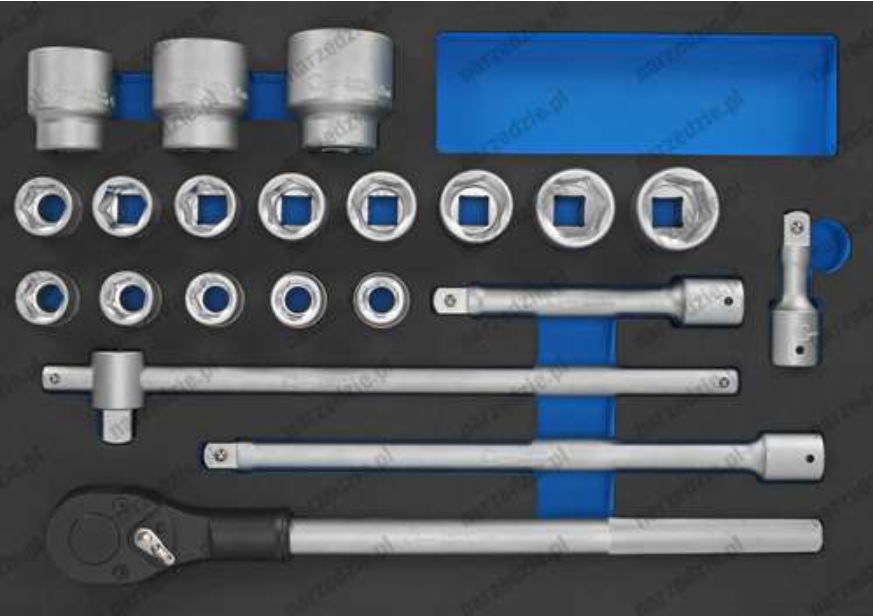 Sada nářadí do vozíku - klíč GOLA 3/4" 16 ks /19-50mm/, prodloužení 100,200,400mm