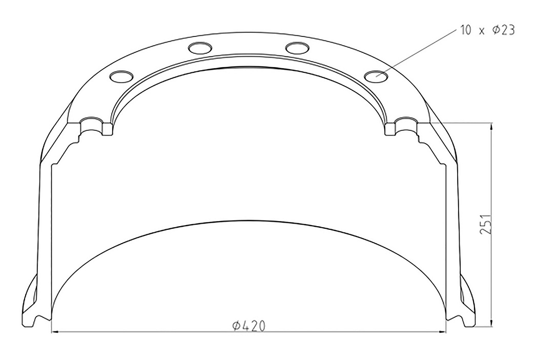 Buben brzdový 420x251 HZF 9010-15 BPW ECO Plus