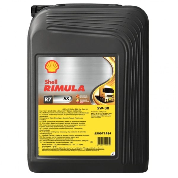 Olej motorový SHELL RIMULA R7 AX 5W-30, 20 l