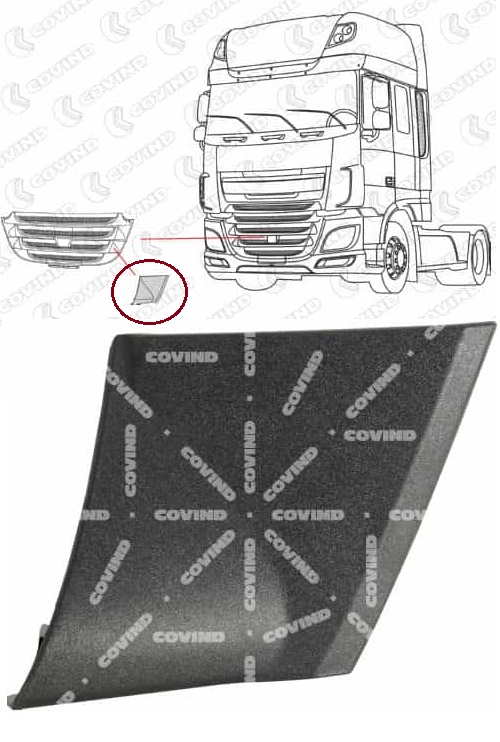 Kryt spodní mřížky masky kabiny L DAF XF od 10.2012, CF od 05.2013