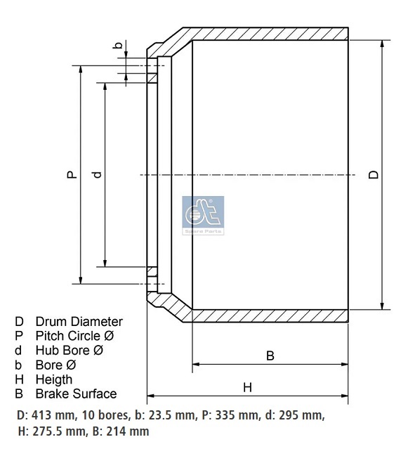 Buben brzdový 477x275,5 ZN SCANIA P,G,R,T AM/AMA/AMD, AD/ADA, ASA/ARA