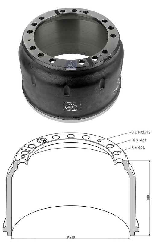 Buben brzdový 410x300 ZN MAN TGA,TGS, TGX, F2000,M2000, EL202/ EL222/ EL262