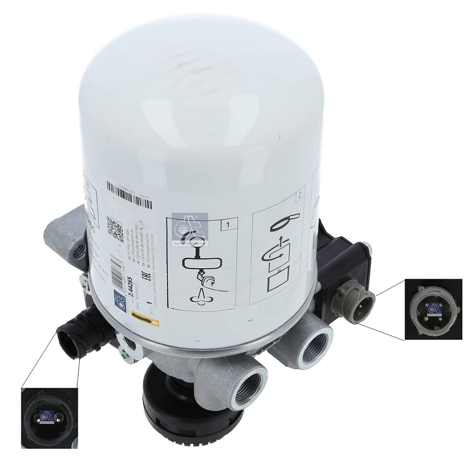 Vysoušeč vzduchu jednokomorový s ohřevem 13 bar VOLVO FH12, FH16, FM9, FM11, FM12, FM13,