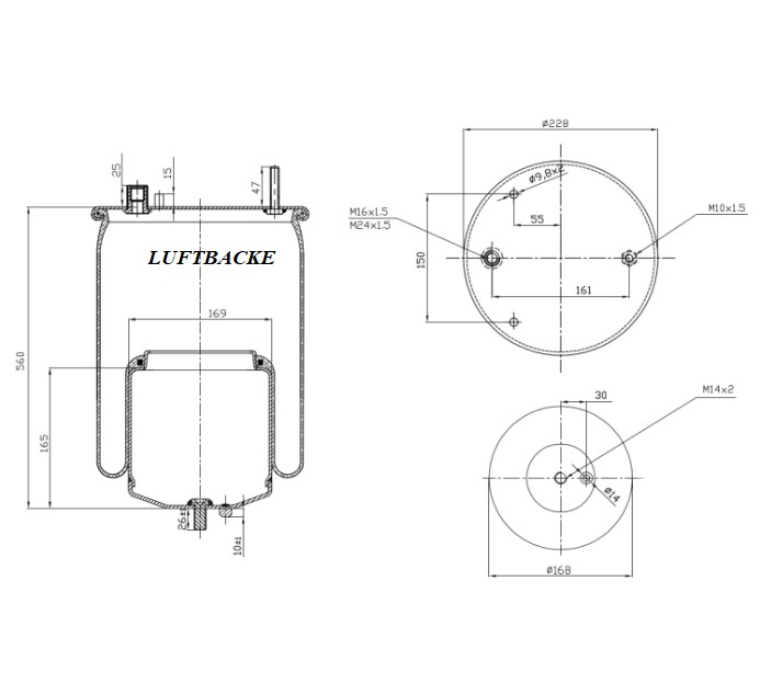 Vlnovec pérování kompletní - železný zvon VOLVO FM,FH Euro 6