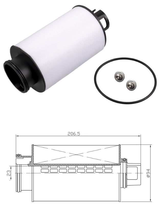 Filtr odvětrání klikové skříně MAN TGA do 2007, TGS od 2005, TGX od 2006 do 2021, BUS