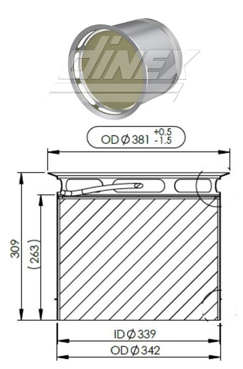 Vložka filtru pevných částic DPF - repas DAF XF, CF Euro 6, TATRA Phoenix