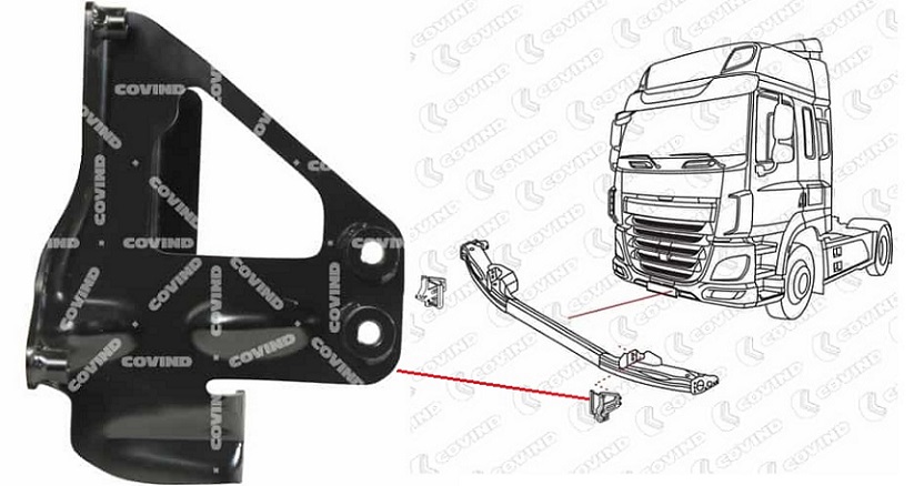Držák uchycení nárazníku L DAF CF6, XF106 Euro 6 Restyling