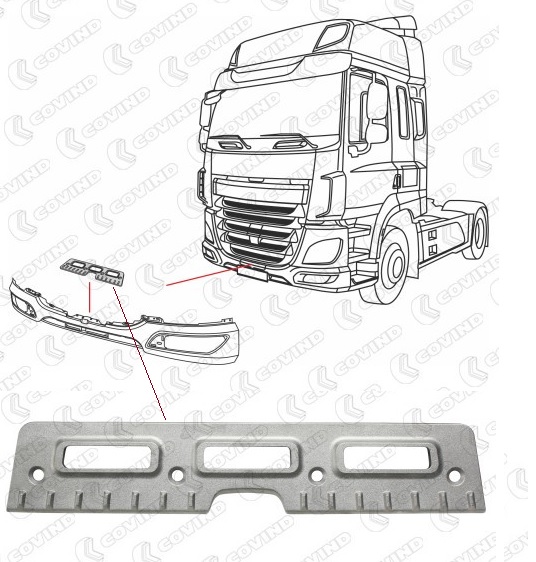 Nášlap schodu předního nárazníku DAF XF106 Euro 6 od 10.2012/ CF6 Euro 6 od 05.2013