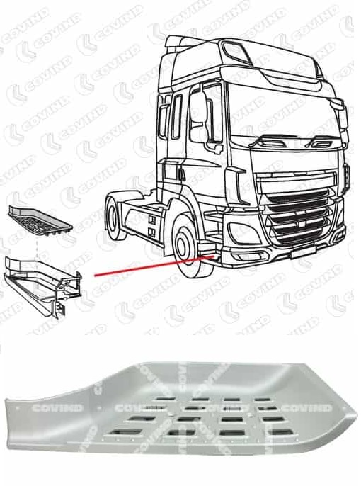 Nášlap schodu kabiny spodní P DAF CF Euro 6