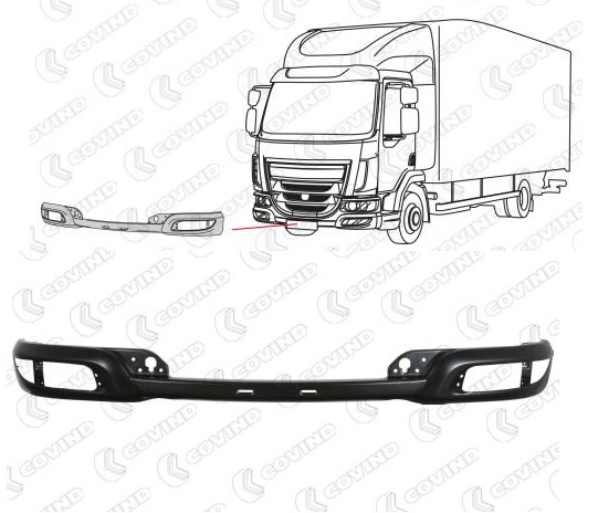 Nárazník přední - spodní díl železný DAF LF45, LF55 Euro 6