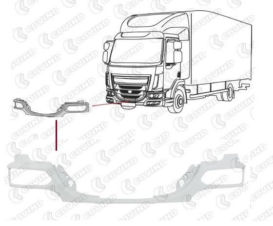 Nárazník přední plast DAF LF45, LF55 Euro 6