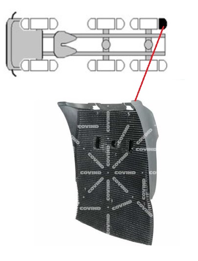 Blatník s rohoží zadní - zadní díl P DAF CF65, XF105, XF106 od 01.2001