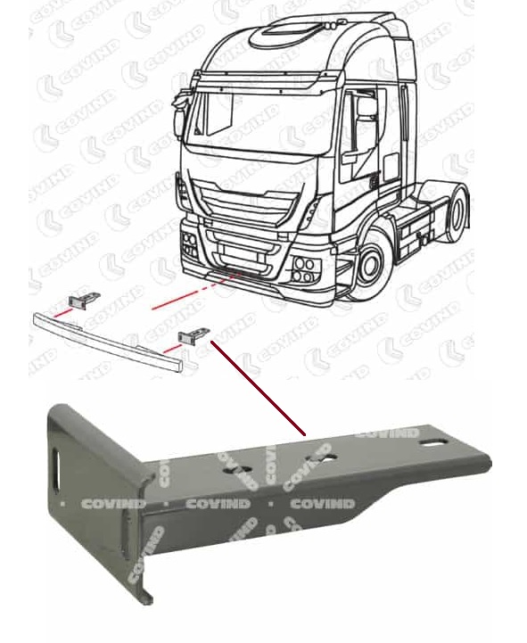 Držák předního nárazníku IVECO AS/AD-AT S-Way, AS/AD-AT X-Way od 2019