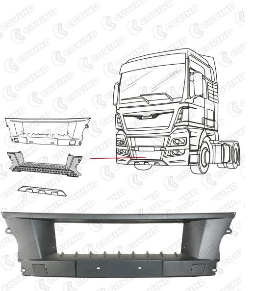 Nárazník přední - střední díl MAN TGX Euro 6