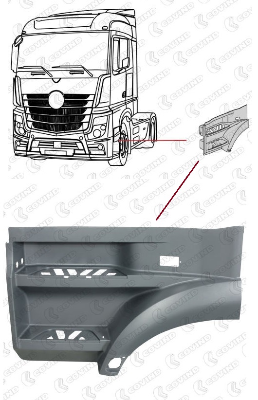 Schod kabiny L MERCEDES Actros MP4/MP5 od 07.2011