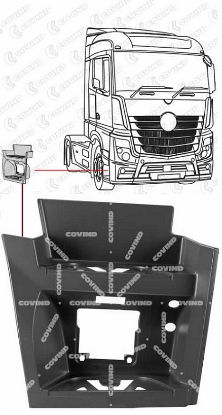 Schod kabiny spodní P MERCEDES Actros MP4/MP5 Big Space, Mega Space od 07.2011