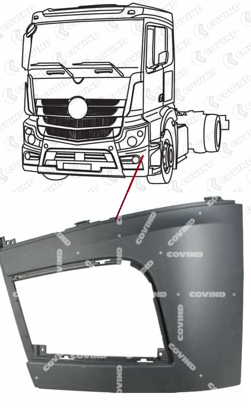 Roh nárazníku L MERCEDES Actros MP4, Big Space, Giga Space, Stream Space
