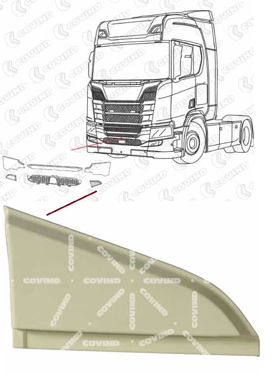 Kryt mřížky kabiny L SCANIA L,P,G,R,S Euro 6 od 08.2016