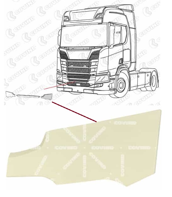 Kryt masky kabiny L  SCANIA R 2017 R500 / S 2017 S580 / S 2017 S730