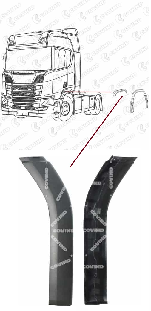 Lišta ochranná blatníku kabiny horní L SCANIA R500/ S580/ S730 od 2017