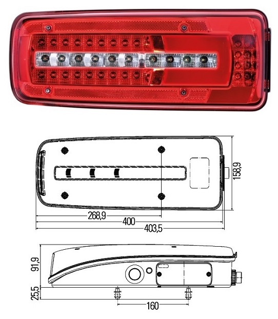Svítilna zadní 24V L LED DAF,CF,LF,XF 106XF Euro 6 od 10.2012