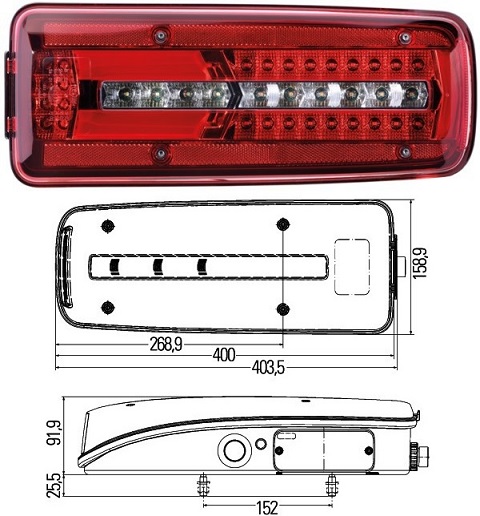 Svítilna zadní 24V P LED MAN TGL,TGM,TGX od 01.2004