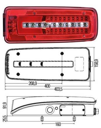 Svítilna zadní FULL LED P DAF XF Euro 6 od 10.2012, CF/LF Euro 6 od 05.2013