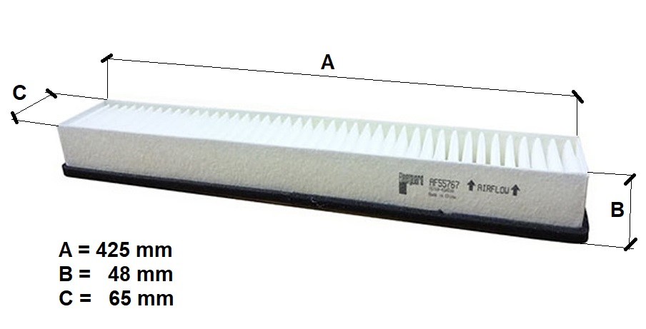 Filtr vzduchu kabiny JCB 3CX, 4CX kabiny P21 od 2001