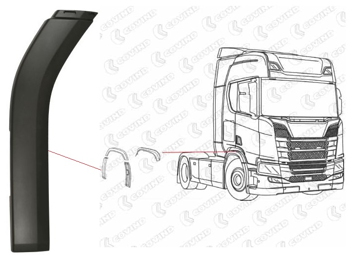 Lem blatníku kabiny P - zadní díl SCANIA L,P,G,R,S 500-730HP Euro 6 od 08.2016