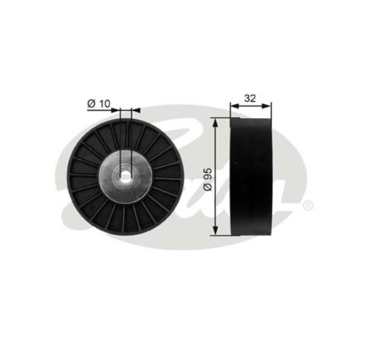 Kladka napínače řemene 95x32mm SCANIA 114, 124, 144, 164, P,G,R,T D308L-DT16.08 od 05.1995