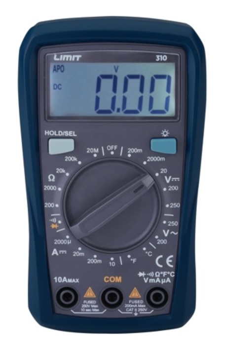 Multimetr digitální LIMIT 310/ 2mA/ 10A měření AC/DC, odporu a teploty