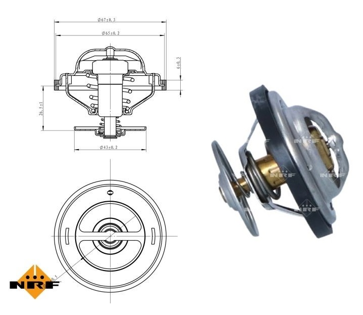 Temostat 87°C bez krytu s těsněním MAN TGA od 04.2000, TGS/TGX od 09.2007