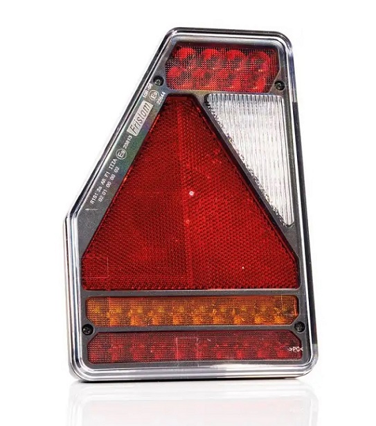 Svítilna zadní 6-dílná L 12V/24V LED, bez osvětlení SPZ s trojúhelníkem, kabel 1m