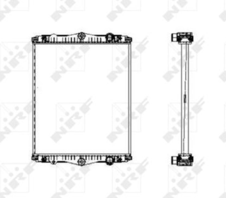 Chladič vody 657x529x58 bez rámu DAF CF65, LF45, LF55 od 01.2001