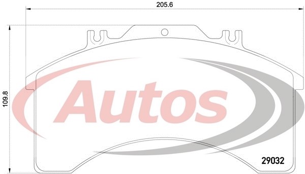 Deska brzdová 29032 Textar 206x110x25  IVECO E.Cargo 110E15,320E27, E.Fire 130E24