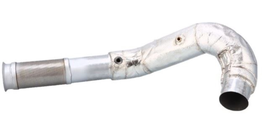 Trubka výfuku s pružným dílem a tepelným krytem 977mm IVECO Stralis Euro 6