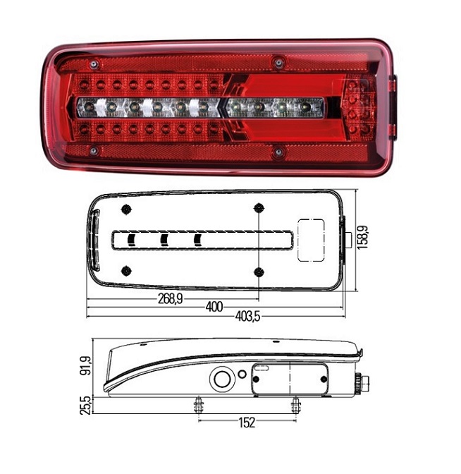 Svítilna zadní 24V FULL LED L MAN TGL,TGM,TGX od 01.2004