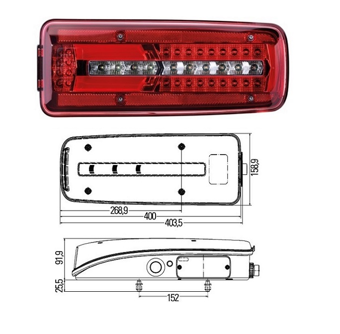 Svítilna zadní 24V FULL LED P 24V MAN TGL,TGM,TGX od 01.2004