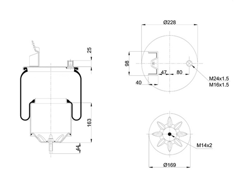 Vlnovec pérování kompletní - železný zvon ZN VOLVO FH12, FH16