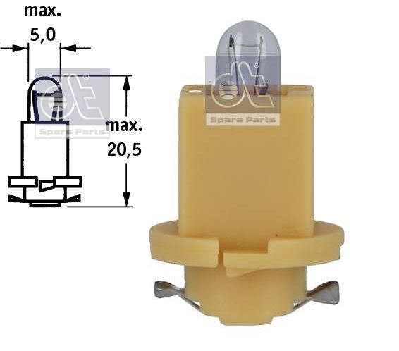 Žárovka s paticí 24V/1,2W EBS R4 žlutá VOLVO, MAN