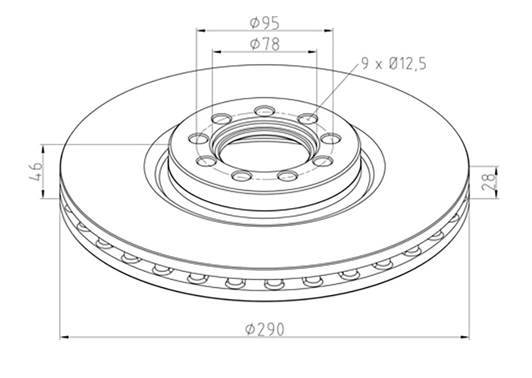 Kotouč brzdový 290x28x46 PN L/P IVECO Daily IV/ V/ VI 35C10/12/14/15/18 2006